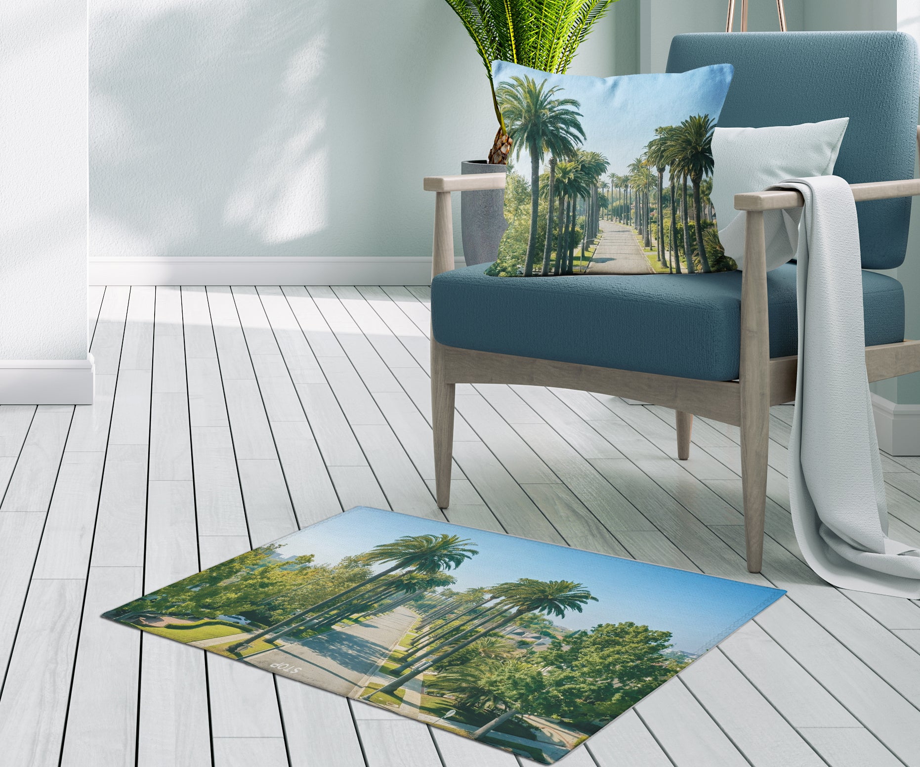 Area Rug - Beverly Hills Palm Trees