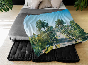 Horizontal Throw Blanket - Beverly Palms