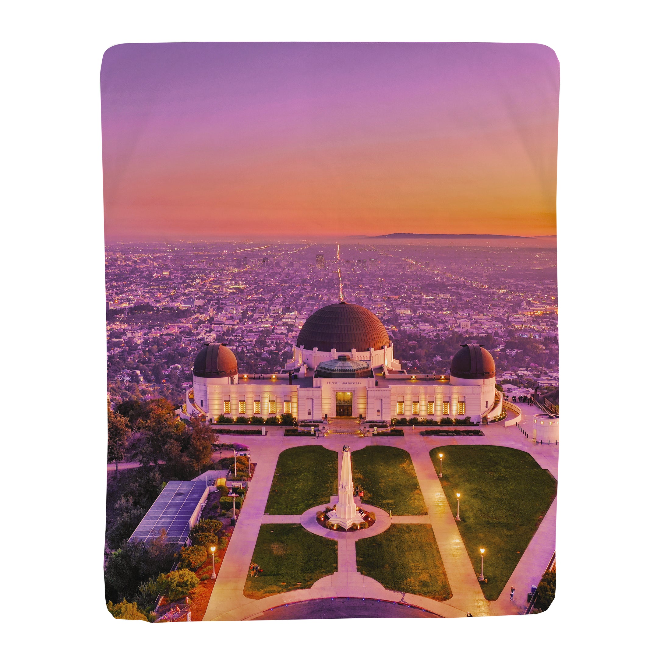 Vertical Throw Blanket - Griffith Observatory