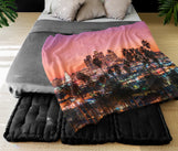 Load image into Gallery viewer, Horizontal Throw Blanket - LA Skyline

