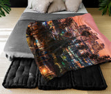 Load image into Gallery viewer, Vertical Throw Blanket - LA Skyline
