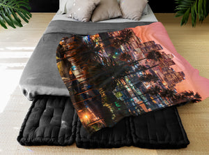 Vertical Throw Blanket - LA Skyline
