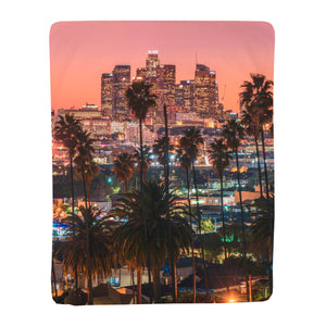 Vertical Throw Blanket - LA Skyline