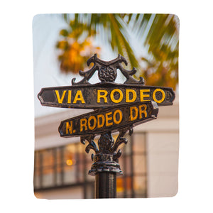 Vertical Throw Blanket - Rodeo Drive Sign