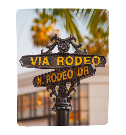 Vertical Throw Blanket - Rodeo Drive Sign