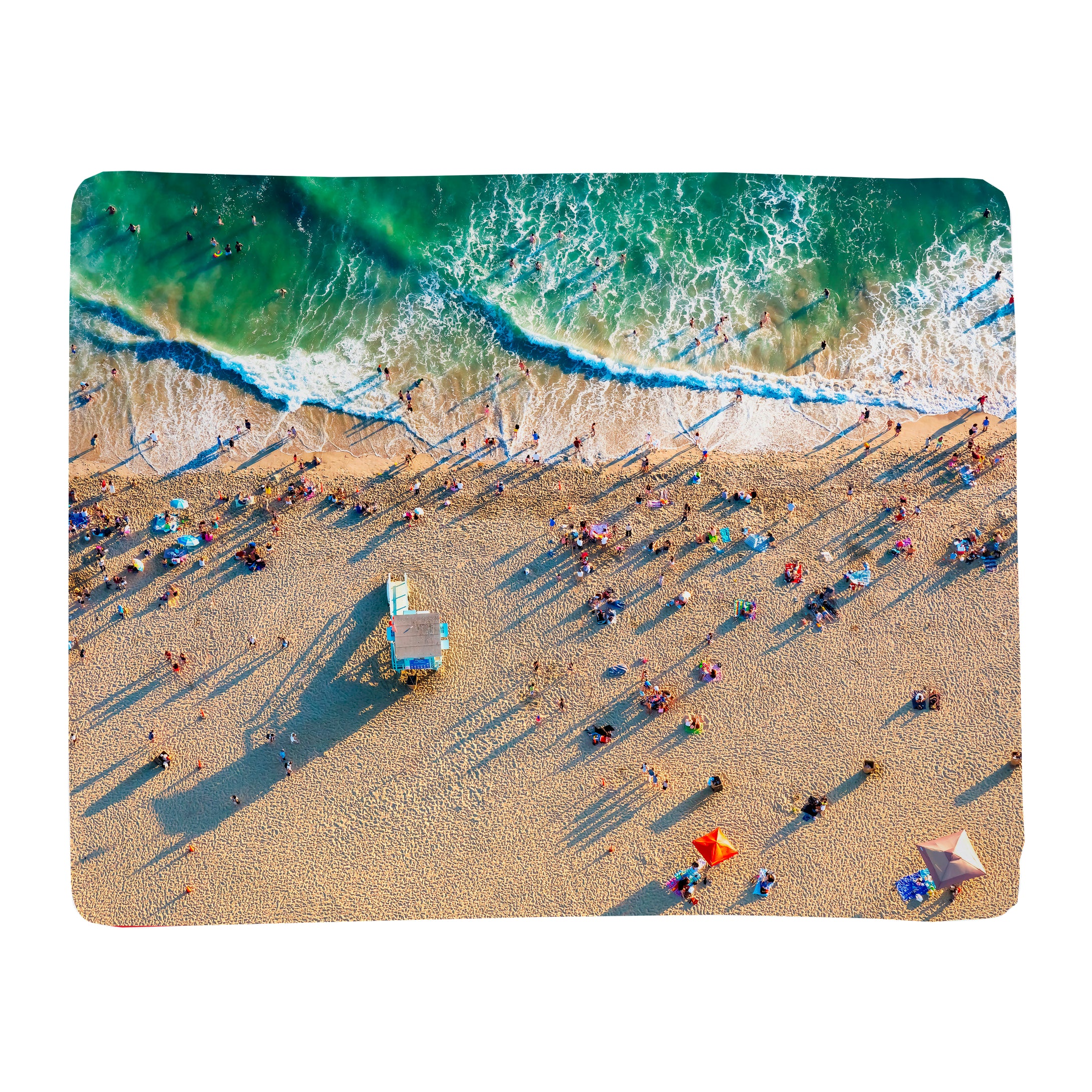 Horizontal Throw Blanket - Santa Monica Beach