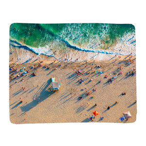 Horizontal Throw Blanket - Santa Monica Beach