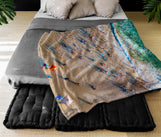 Load image into Gallery viewer, Vertical Throw Blanket - Santa Monica Beach
