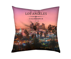 Floor Pillow Tufted Square - LA Skyline