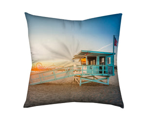 Floor Pillow Tufted Square - Santa Monica Pier