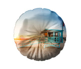 Load image into Gallery viewer, Floor Pillow Tufted Round - Santa Monica Pier
