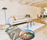 Load image into Gallery viewer, Floor Pillow Tufted Round - Santa Monica Pier

