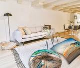 Load image into Gallery viewer, Floor Pillow Tufted Round - Santa Monica Beach
