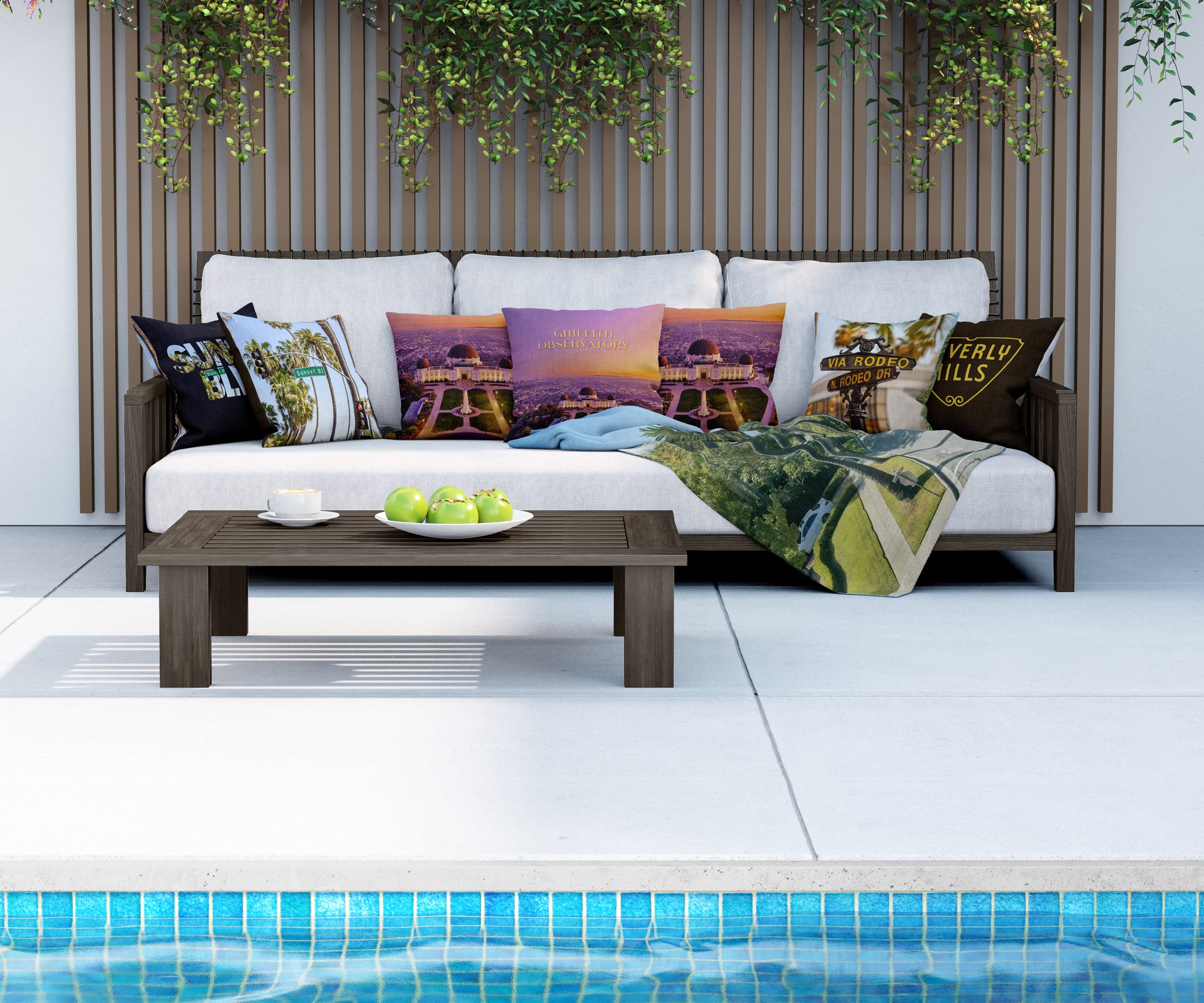 Throw Pillow Outdoor - Griffith Observatory